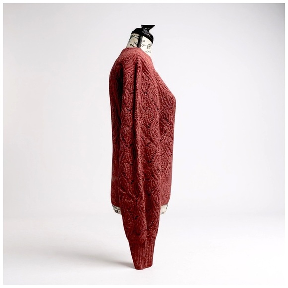 Heartloom Women's Pointelle Balloon Sleeve Pullover Sweater. Blush/Pink. Small - Picture 3 of 11